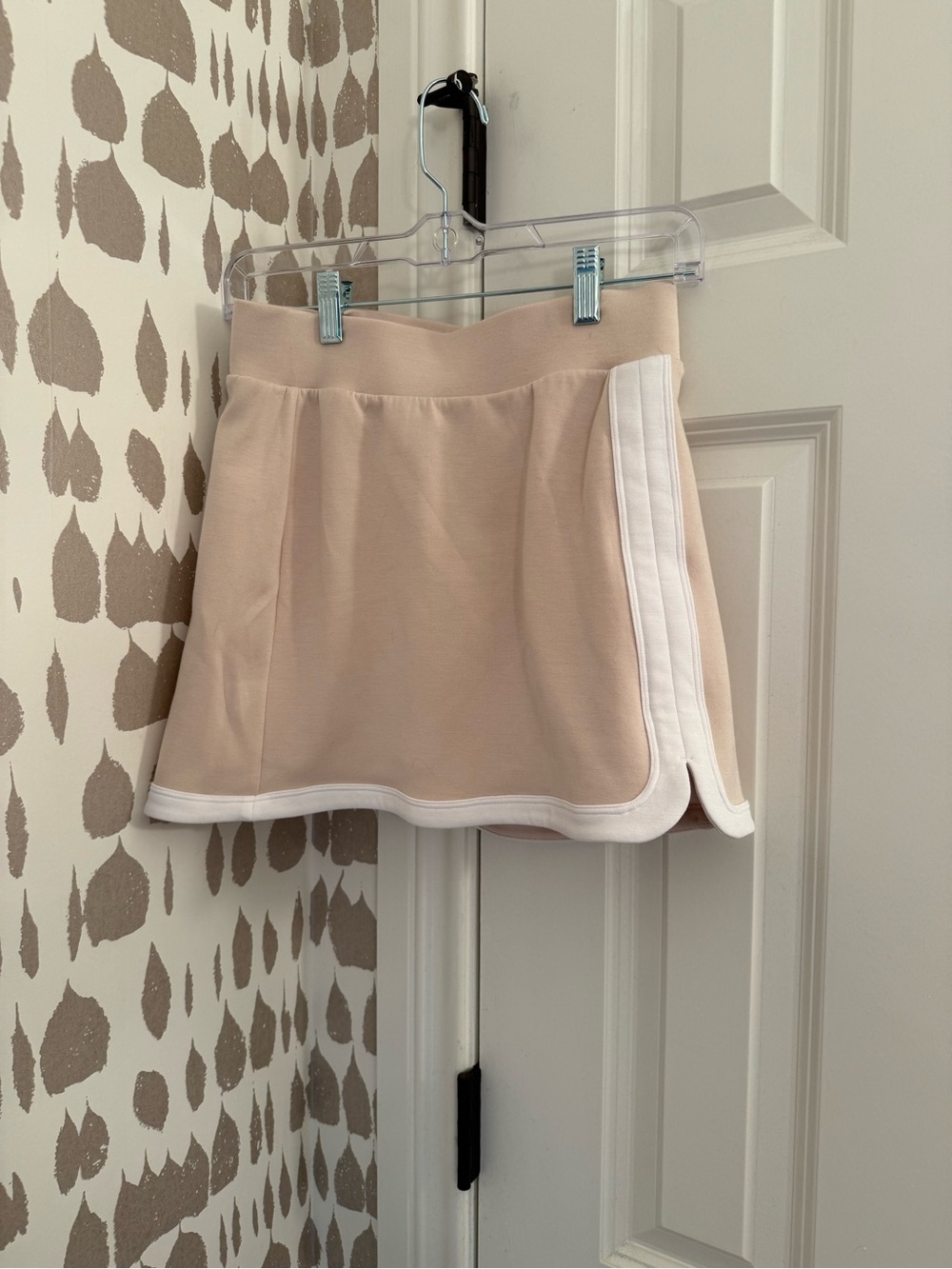 Women's Tan Tennis Skort with White Trim